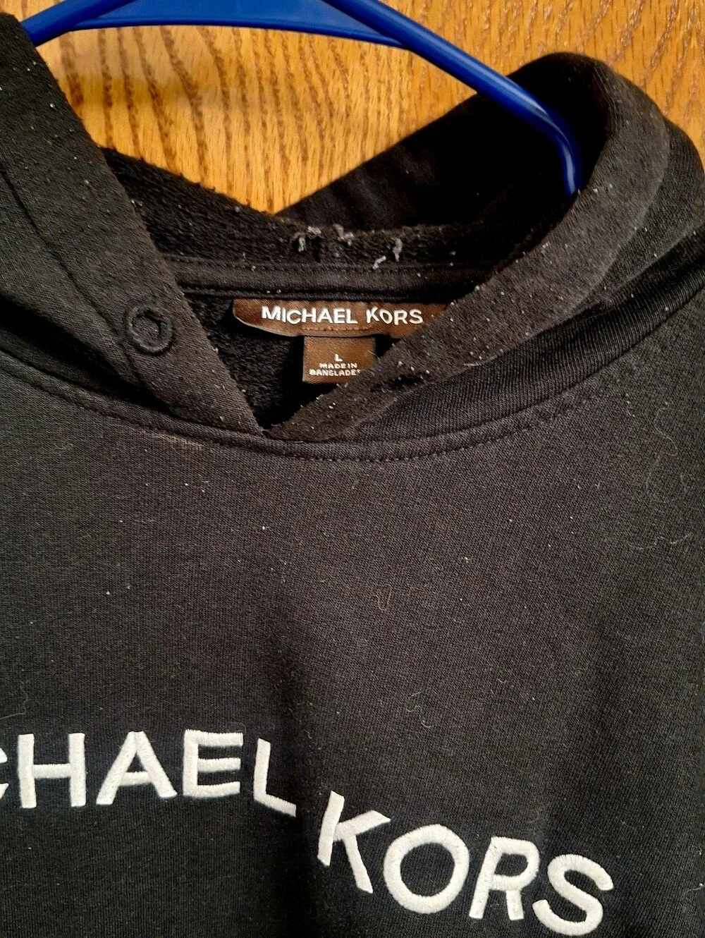 Michael Kors Black Hoodie with White Logo & Trim